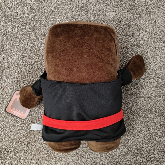 Giant Rare NWT Y2K Domo-kun Stuffed Plush Black Karate Kung Fu Martial Arts 16" - Picture 2 of 4